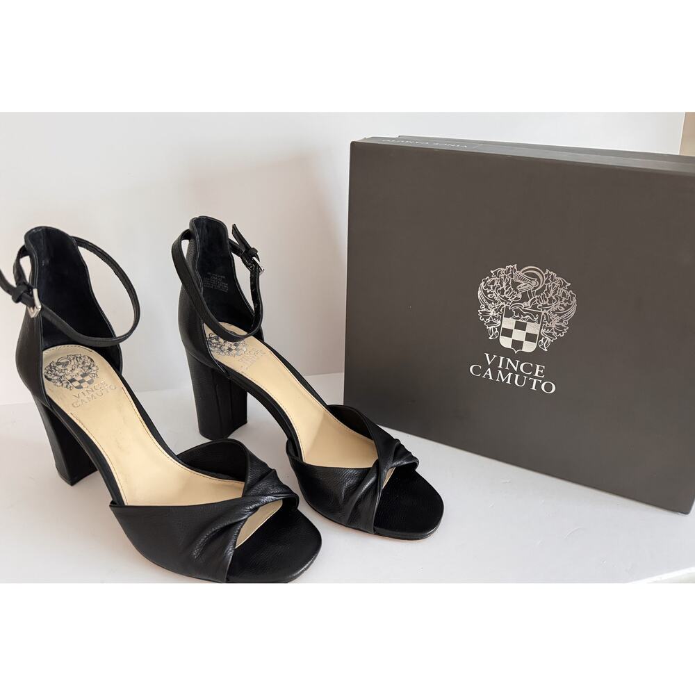 Vince Camuto VC‑Wesher Black Heeled Sandals – Women’s 10M